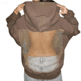 thumbnail image 1 of Wutalume Women's Chic Solid Color Backless Mesh Long Sleeve Hooded Sweatshirt, Fashionable and Breathable Top for Trendy Outfits, Ideal for Evening Events or Casual Days,Brown XL, 1 of 4