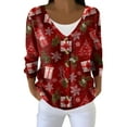 thumbnail image 1 of Wutalume Women's Fashion Long Sleeve Christmas Snowman Snowflake Print Jacket Cardigan, Festive Holiday Wear with Cozy Knit Design for Seasonal Comfort,Red S, 1 of 5
