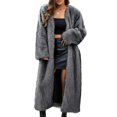 thumbnail image 1 of Wutalume Women's Fashion Plush Jacket Casual Solid-color Long-sleeved Cardigan Long Coat, Faux Fur Design, Warm and Luxurious, Perfect for Winter Events and Outings,Camel L, 1 of 7