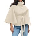 thumbnail image 1 of Wutalume Women's Fashion Solid Color Hooded Button Up Belted Trench Coat Jacket, Classic and Elegant Outerwear for Office and Casual Occasions,Beige L, 1 of 6