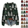 thumbnail image 1 of Wutalume Women's Funny Round Neck Christmas Printed Jumper Sweater, Ugly Holiday Costume Top, Festive Pullover for Parties and Family Gatherings,Wine M, 1 of 4