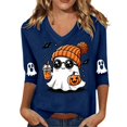 thumbnail image 1 of Wutalume Women's Halloween Hoodie Long Sleeve - cute ghost graphic for Halloween costume shirt & fall sweater, warm top for women, 1 of 3