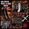 thumbnail image 1 of Wutalume Women's Halloween Over Knee Socks - Black Gothic Skull Pattern Knee-High Stockings for Cosplay Costume Party, Perfect for Halloween Night and Themed Dress-Up,b, 1 of 5