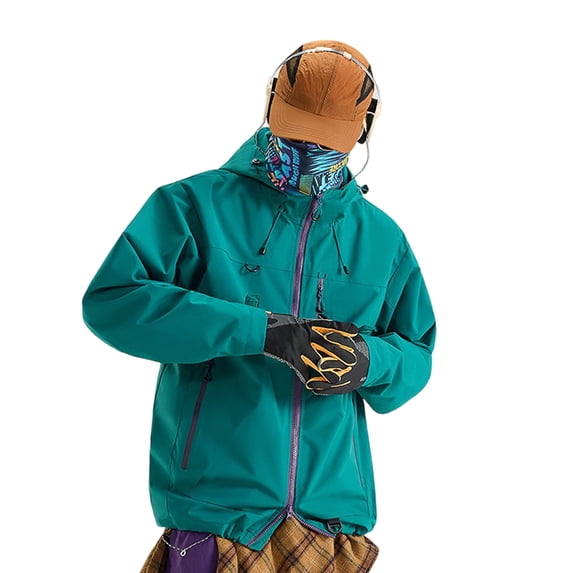 Wutalume Women's Lightweight Windbreaker Loose Fit Raincoat with Hood, Plus Size Hiking Outfits, Waterproof and Breathable, Perfect for Outdoor Activities and Rainy Days,Green S
