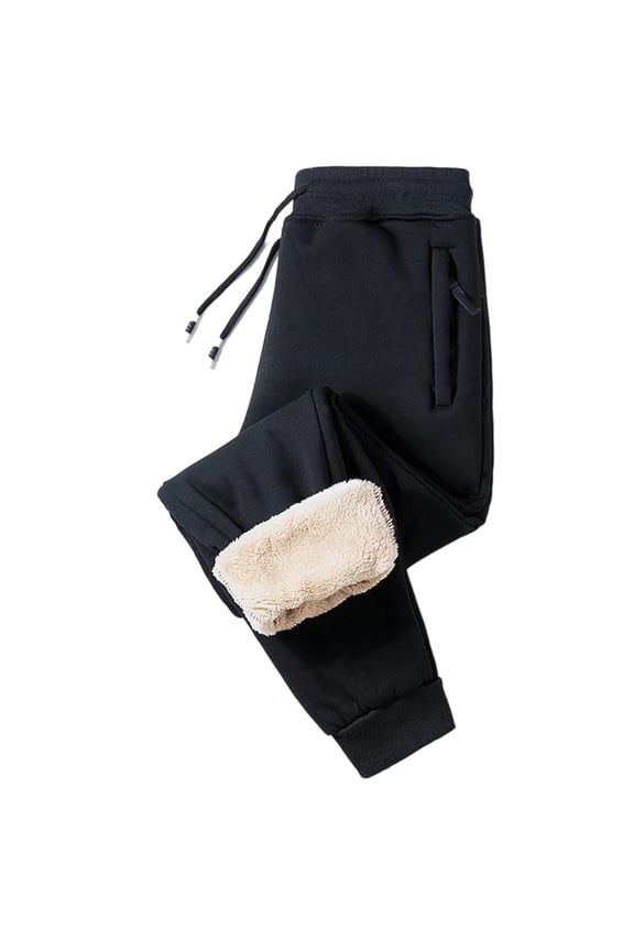 Women's Loose Casual Trousers for Work and Safety with Fleece Lining, Comfortable Fit, and Durable Design in Sporty Winter Pants,Black XL