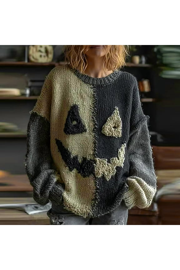 Women's Loose Winter Knitted Fashion Casual Pullover Sweater, Cozy Oversized Top, Warm Design for Cold Weather Comfort,Gray L