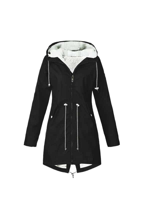 Women's Outdoor Mountaineering Waterproof Hooded Jacket for Hiking and Trekking, Lightweight and Durable Coat for All-Weather Protection and Adventure,Black XL