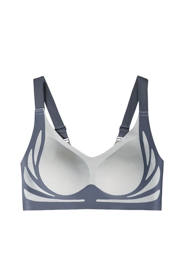 Women's Plus Size Seamless Wireless Sports Bra, Fixed Cup Push Up, Lifting Support, No Steel Ring, Yoga Top, Sports Bras for Women,Blue 40