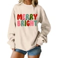 thumbnail image 1 of Wutalume Women's Relaxed Fit Character Print Round Neck Long Sleeve Sweatshirt, Soft and Cozy Top for Casual and Daily Wear, with a Trendy Print and Comfortable Fit,Beige L, 1 of 3