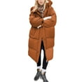 thumbnail image 1 of Wutalume Women's Solid Color Winter Thickened Loose Long Knee-length Cotton-padded Down Jacket Coat, Warm and Cozy, Oversized Design, Perfect for Extreme Cold Weather,Orange L, 1 of 5