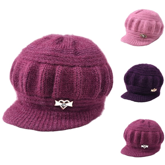 Wutalume Women's Thick Fleece Lined Knit Beanie, Extra Warm Wool Winter Hat for Extreme Cold, Soft and Cozy Everyday Cold Weather Cap,Pink
