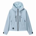 thumbnail image 1 of Wutalume Women's Windproof and Waterproof Outdoor Jacket, Fashionable Comfortable Design, Lightweight Hooded Coat,for Hiking, Travel and Everyday Use in All Seasons,Sky Blue 2XL, 1 of 4