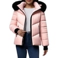 thumbnail image 1 of Wutalume Women's Winter Warm Cotton Jacket Single Breasted Zipper Jacket, Cozy and Lightweight, Comfortable Fit, Ideal for Cold Weather and Everyday Activities,Pink L, 1 of 6