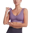 thumbnail image 1 of Wutalume Yoga Sports Bras for Women, Breathable Tank Top, O Neck, Padded, Slim Fit, Wireless Comfort Underwear, Elastic Vest Womens Bras,Purple 35, 1 of 6