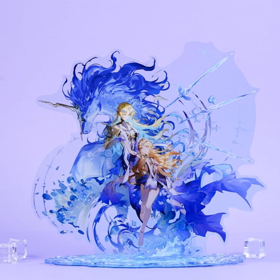 Wuthering Waves Cartethyia Acrylic Standee - Blue Wave Dragon Design Desktop Decor for Fandom Display (1 standee)