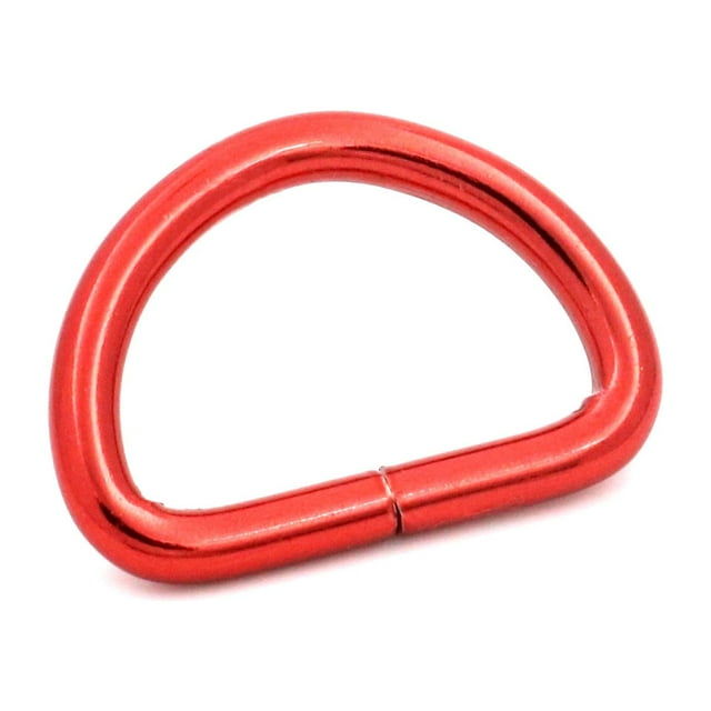 Wuuycoky Metal D-Rings Buckle, 0.8 inch Non-Welded for Webbing Sewing DIY - Red - Pack of 6