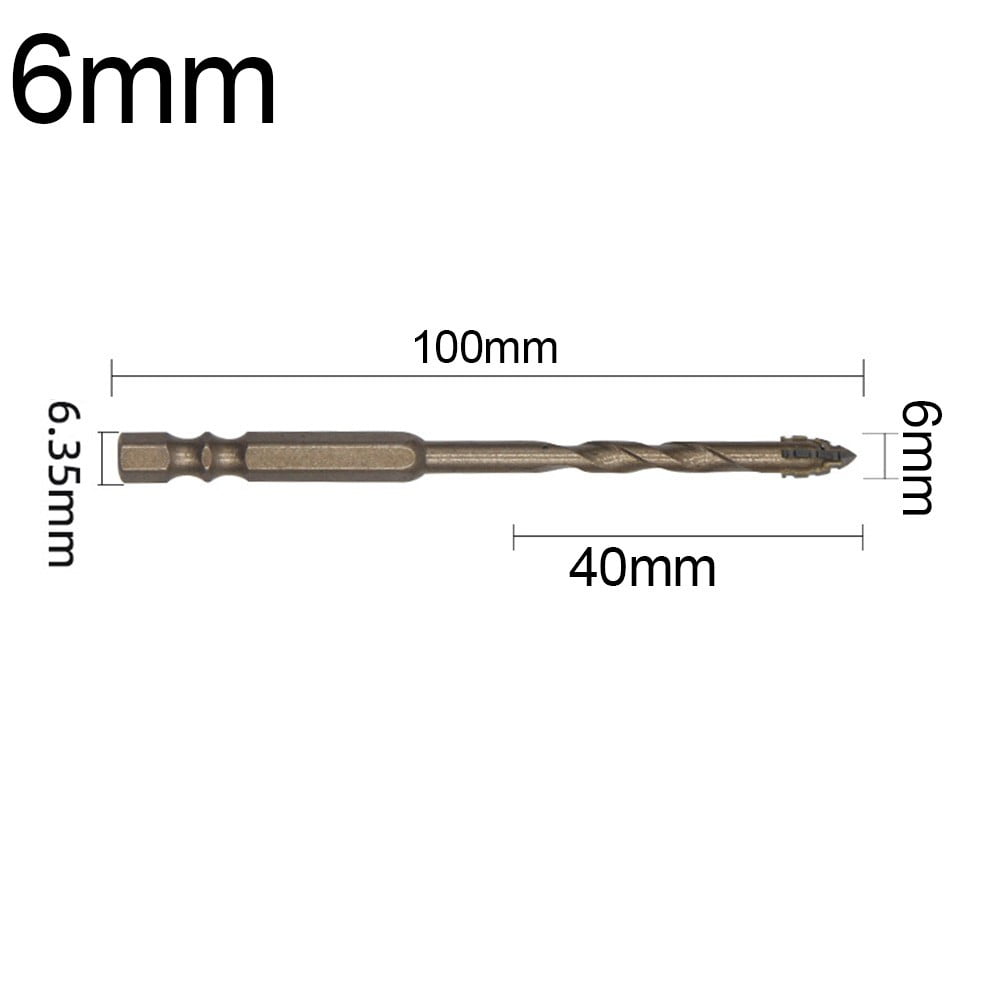 Wuweikeji 1 Pcs Eccentric Drill Four-Flute Glass Tile Punching Rock ...