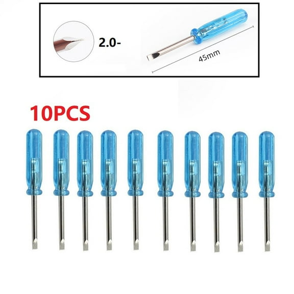 Wuweikeji 10 Pcs Mini 1.5/2/3mm Flat-blade Slotted Cross Head Small Screwdriver for Mobile Phone Box 360 Wireless Controller Repair Open-Screwdriver