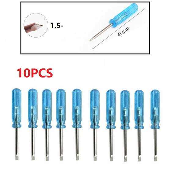 Wuweikeji 10 Pcs Mini 1.5/2/3mm Flat-blade Slotted Cross Head Small Screwdriver for Mobile Phone Box 360 Wireless Controller Repair Open-Screwdriver