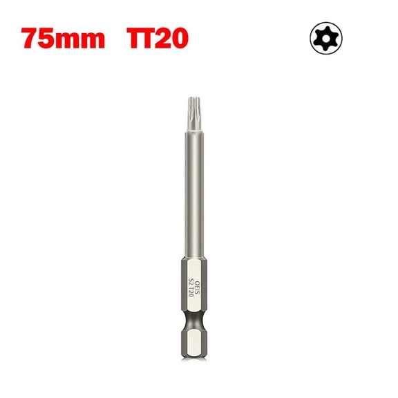 Wuweikeji 12 Sizes 1 Pcs 1/4\\\\\\\" Hex Driver Bit Tamper Proof Security Drill Magnetic Bit Hollow Torx Screwdriver Bit 75mm T6-T40 Series-Screwdriver