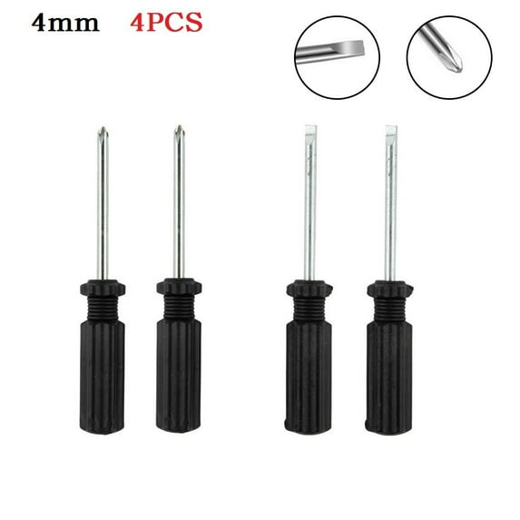 Wuweikeji 2 Pcs Precision Screwdriver Set Mini Slotted Cross Screwdriver 4mm Home DIY Hand Repair Tools Multi-Function Non-slip Screw Drive-Screwdriver