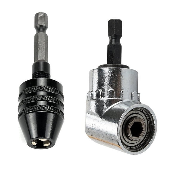 Wuweikeji 2pcs/Set 105° Angle Driver Screwdriver Adapter Extender Drill Chuck Bits Tools