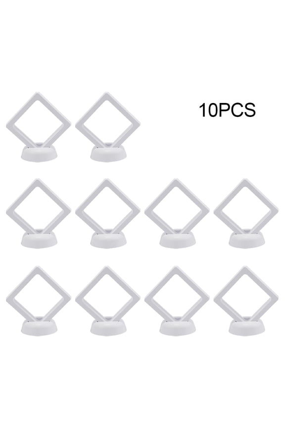 10 Pcs Display Stand 3D Floating Frame Holder Stand Boxes Clear Jewelry Ring Coin Display Cases Picture Frames And Albums