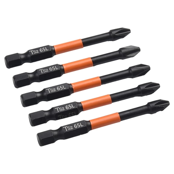 Wuweikeji 5 Pcs PH2 Magnetic Cross Bit Set Batch Head Hardness Alloy Steel Screwdriver Bit Screw Driver Hand Tools Set-Screwdriver Bit