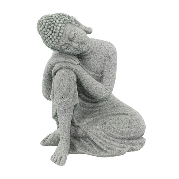 Wuweikeji Buddha Garden Ornament Sandstone Resin Effect Outdoor Indoor Statue Yoga Decor, Yard, Garden & Outdoor Living