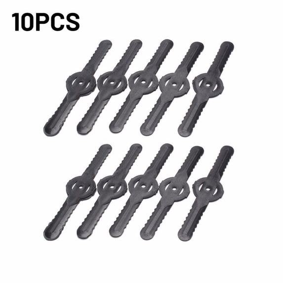 Wuweikeji Plastic Trimmer Blades 10 pack Set, 5.5 inch Black, for Electric Lawn Mowers & Garden Trimmers, Easy Tool-Free Installation