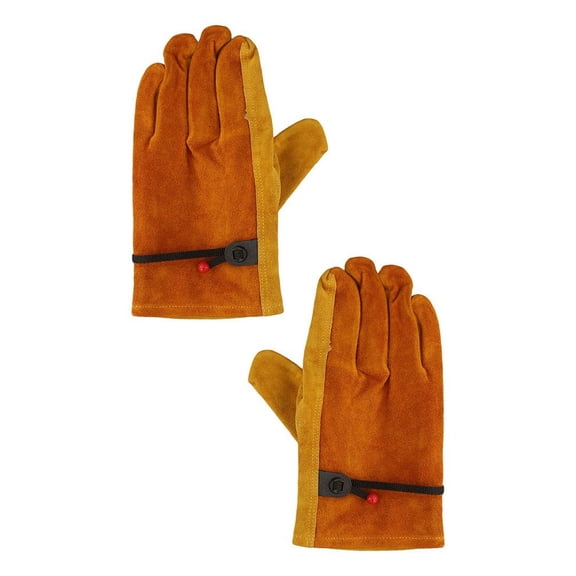 Wuweikeji Premium Leather Gardening Work Gloves - Thorn Proof Cowhide with Cotton Lining