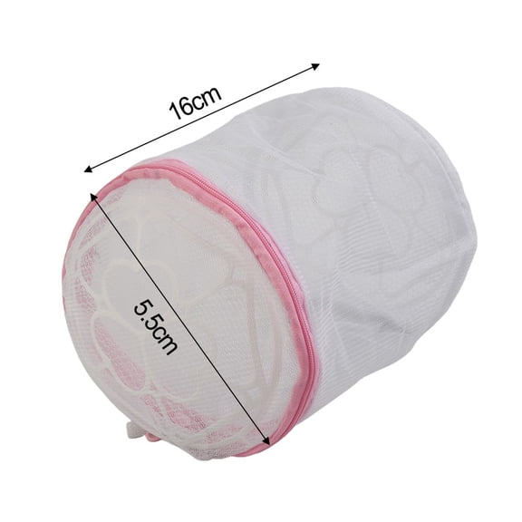 Wuweikeji Protective Mesh Laundry Bag for Bras, Lingerie & Delicates - Pink Nylon Washing Machine Safe Net (16cm)