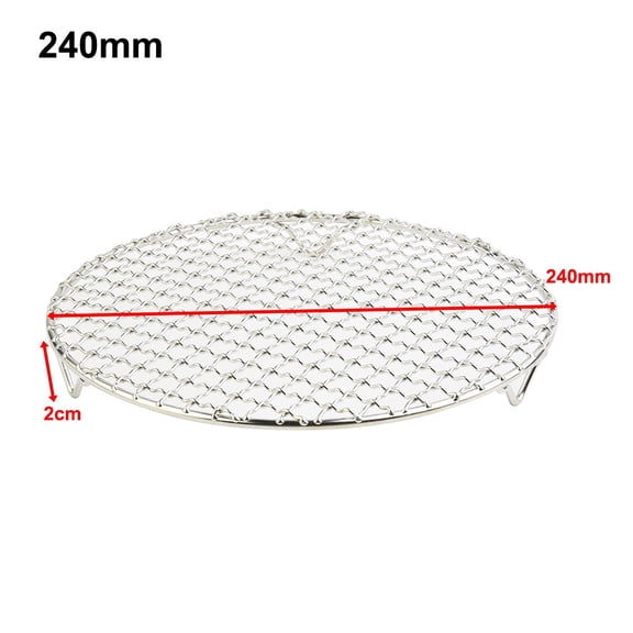 Wuweikeji Round Cooling Rack - Stainless Steel Wire Oven Grill Sheet for Baking, Roasting, BBQ - Durable 3-Leg Design 9.4 inch- Versatile Kitchen Bakeware for Pies, Cakes, Pizza