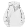 thumbnail image 1 of Wuxian Men's Sweatshirt 1/4 Zip Up Solid Colors Hoodies Long Sleeve Casual Comfort Oversized Quarter Zipper Sport Sweatshirt Tops Clothes,White, 1 of 6