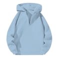 thumbnail image 1 of Wuxian Men's Sweatshirt 1/4 Zip Up Solid Colors Hoodies Long Sleeve Casual Comfort Oversized Quarter Zipper Sport Sweatshirt Tops Clothing,Light Blue, 1 of 6