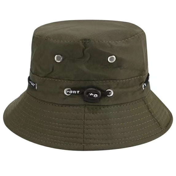 Wuxian Adult Mens Fisherman Hats Fashionable Solid Color Classic Bucket Hat Casual Summer Breathable Foldable Adjustable Strap Travel Beach Caps Unisex Stylish Hiking Headwear,Green,One Size