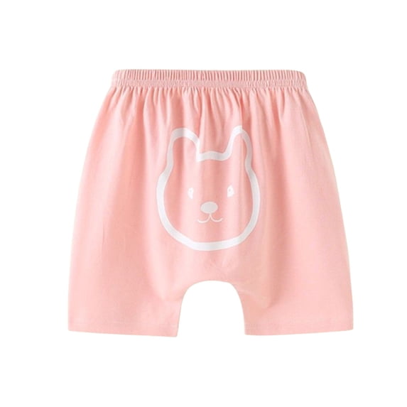 Wuxian Baby Boys Toddler Shorts Cute Cartoon Print Elastic Waist Lightweight Summer Comfortable Soft Casual Solid Color Wide Leg Breathable Cozy Fashionable Short Pants Bottoms,Pink,3-6 Months