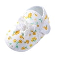 thumbnail image 1 of Wuxian Baby Girl Infant Sneakers Cute Flower Pattern Hook And Loop Strap Canvas Shoes Soft Sole Anti- Slip Breathable Lightweight Walking Footwear Fashionable Spring Summer Sandals,Yellow,0 Months, 1 of 7