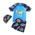thumbnail image 1 of Wuxian Baby Swimsuit Boy Boys Two Piece Rash Guard Short Sleeve Cartoon Print Shirt Trunks Shorts And Hat Comfortable Stylish Popular Swimsuit,Multicolour,2-3 Years, 1 of 3