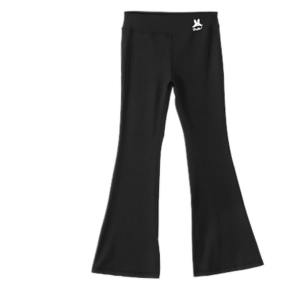 Wuxian Boys Athletic Pants Flared Yoga Leggings Pants Slim Fit Stretchy Bootcut Yoga Trousers Highwaist Solid Color Soft Comfortable Athletic Activwear Streetwear For Boys,Black,4-5 Years