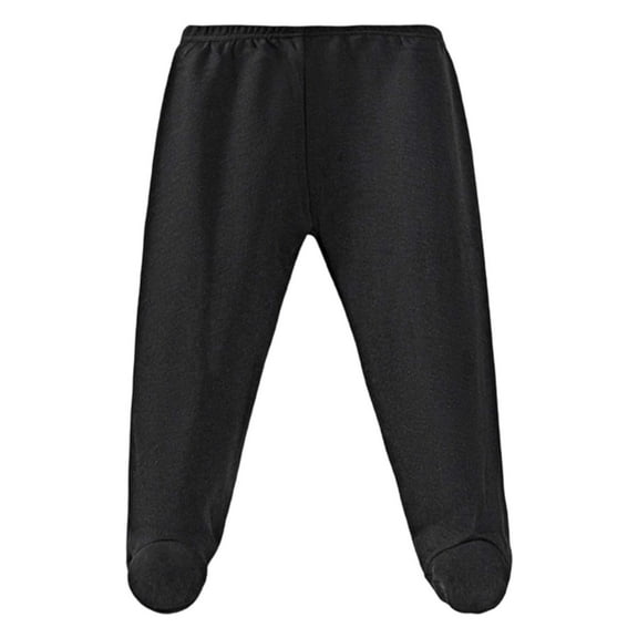 Wuxian Boys Athletic Pants Winter Thermal Wool Lined Leggings Soft Cozy Tights Solid Color Knitted Stretchable Base Layer Pants Full Length Socks Loose Joggers Trousers,Black,12-18 Months