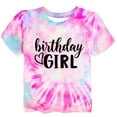 thumbnail image 1 of Wuxian Boys Girls Birthday Shirt Cute Pattern Letter Tie Dye Fashionable Casual Crewneck Short Sleeved T Shirt Loose Fit Breathable Playwear For Spring Summer Comfy Activewear,Hot Pink,12-13 Years, 1 of 2