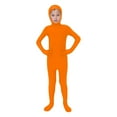 thumbnail image 1 of Wuxian Boys Girls Christmas Jumpsuit Solid Color Long Sleeve Slim Fit Hoodie Romper One-Piece Halloween Stage Performance Bodysuit Jumpsuit For Kids Outfit Outfit,Orange,3-4 Years, 1 of 3
