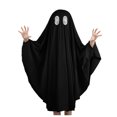 thumbnail image 1 of Wuxian Boys Girls Halloween Clothing Robe Cute Funny Print Solid Color Ankle-Length Fancy Party Dress Up Robe Hooded Coat,Black,7-8 Years, 1 of 8