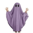 thumbnail image 1 of Wuxian Boys Girls Halloween Clothing Robe Cute Funny Print Solid Color Ankle-Length Fancy Party Dress Up Robe Hooded Coat,Purple,5-6 Years, 1 of 8