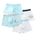 thumbnail image 1 of Wuxian Boys Girls Kids Underwear Cute Cartoon Striped Print Underpants Shorts Pants Trunks Boxer Briefs 4 PC,Blue,2-3 Years, 1 of 3