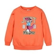 thumbnail image 1 of Wuxian Boys Girls Sweatshirts Cotton Long Sleeve Crewneck Cartoon Animals Dinosaur Printed Pullover Toddler Kids Winter Warm Shirt Base Clothes,Orange,12-24 Months, 1 of 9