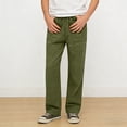 thumbnail image 1 of Wuxian Boys Linen Pants Casual Solid Color Drawstring Elastic Waist Wide Leg Ankle-Tied Trousers Comfortable Breathable Summer School Uniform Sports Joggers,Army Green,6-7 Years, 1 of 5