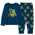 thumbnail image 1 of Wuxian Boys Outfits Sets Winter Alien Astronaut Cartoon Car Print Long Sleeve Round Neck Top Shirt And Pants Home Wear Comfortable Casual Sofy Tracksuit,Navy,3-4 Years, 1 of 2