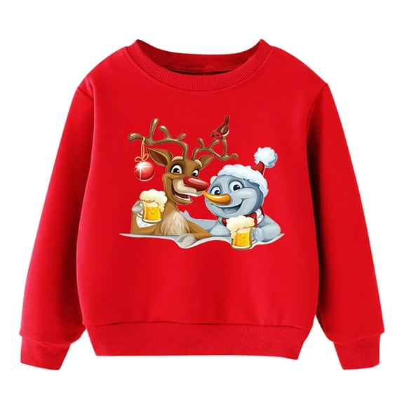 Wuxian Boys Shirts Xmas Cartoon Tree Cute Shirts Classic Crewneck Long Sleeve Relaxed Oversized Warm Layered Sweatshirt Clothes Tops Blouse Tunic,C,8-9 Years